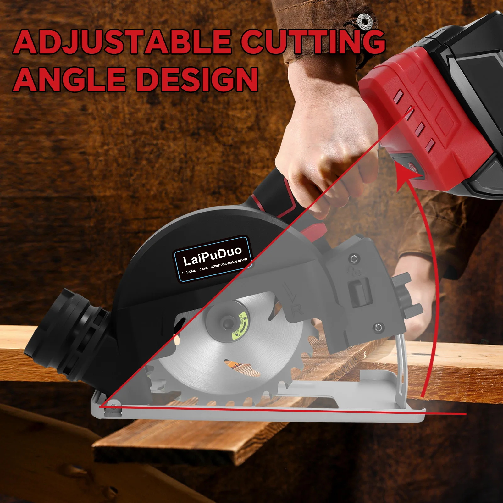 Brushless Circular Saw Cordless Cut Off Tool Metal Wood Tile Cutting 12000RPM Mi