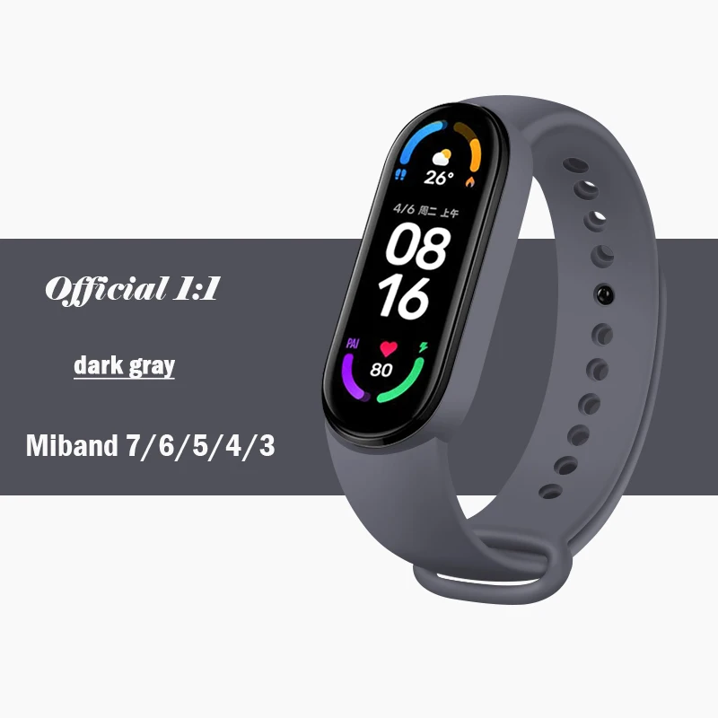 thumbnail image 1 of Correa para Xiaomi Mi Band 7 6 correas de reloj Miband6 NFC silicona de alta calidad correa de repuesto mi band 7 6 3 4 5 bandas deportivas de reloj, 1 of 5
