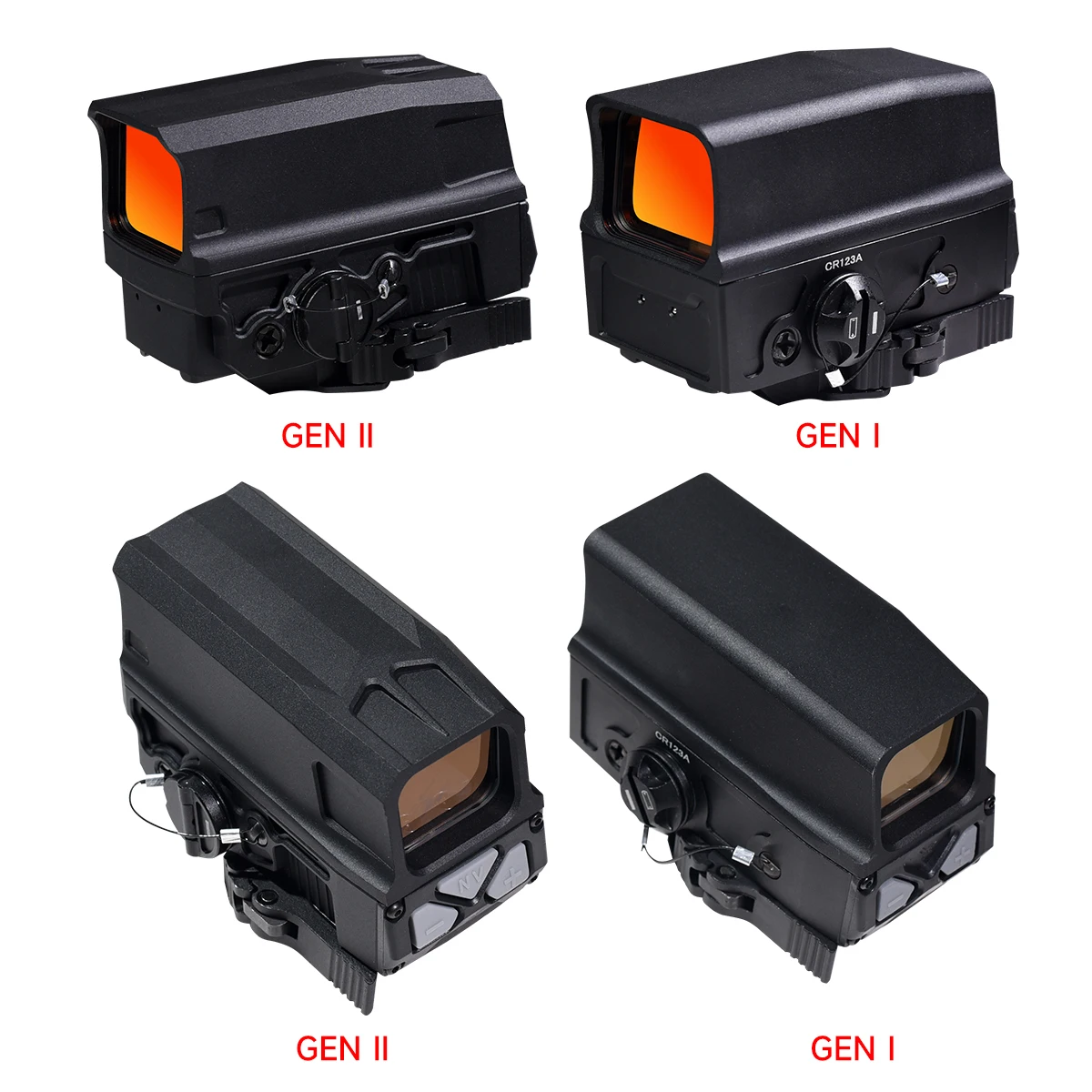 Gen II Holographic Red Dot Sight Tactical and 3X Magnifier Combo QD Mount Rifle Airsoft Optic Collimator Scope with Full Marking For Red Dot Sight Tactical Magnifier Scope Rifle Scope Holographic Collimator