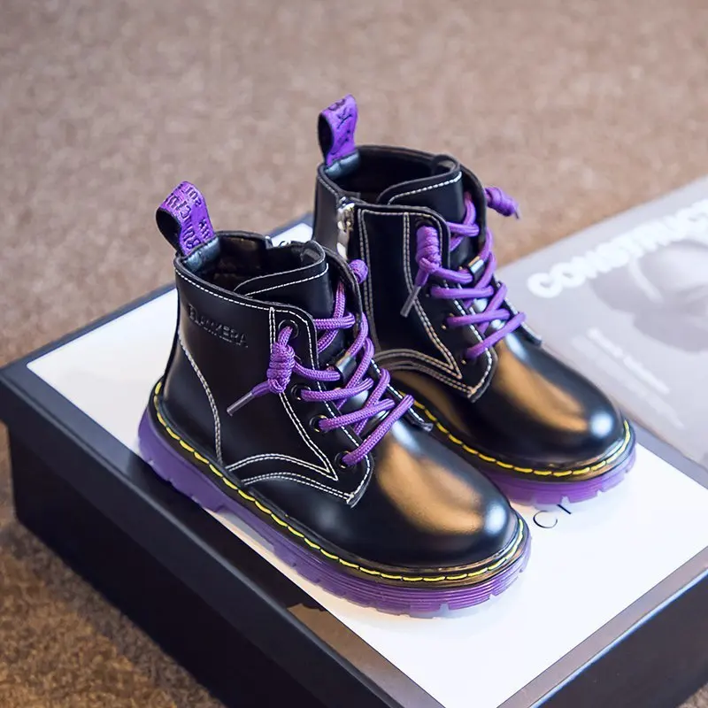 

2024 Winter Boys Girls Girls Boots Children Snow Boots British Style Soft Bottom Kids Short Boots Warm Student Toddler Boots