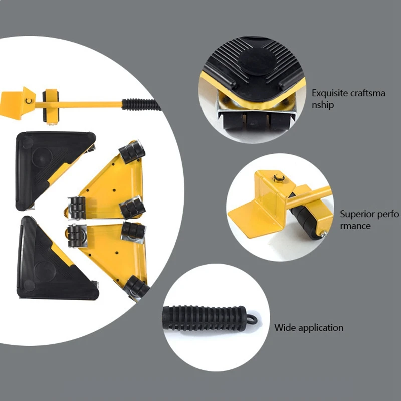 Furniture Lifter Profession Heavy Furniture Roller Move Tool Set Wheel Bar Mover Slider Transporter Kit Max Up For 300Kg 2