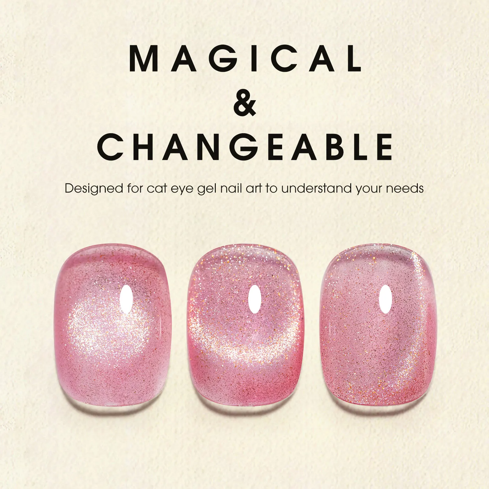 CANNI Super Glossy Glitter Cat Eye Nail Gel Polish - Hema Free Diamond Top Coat, Semi-Permanent UV LED Varnish