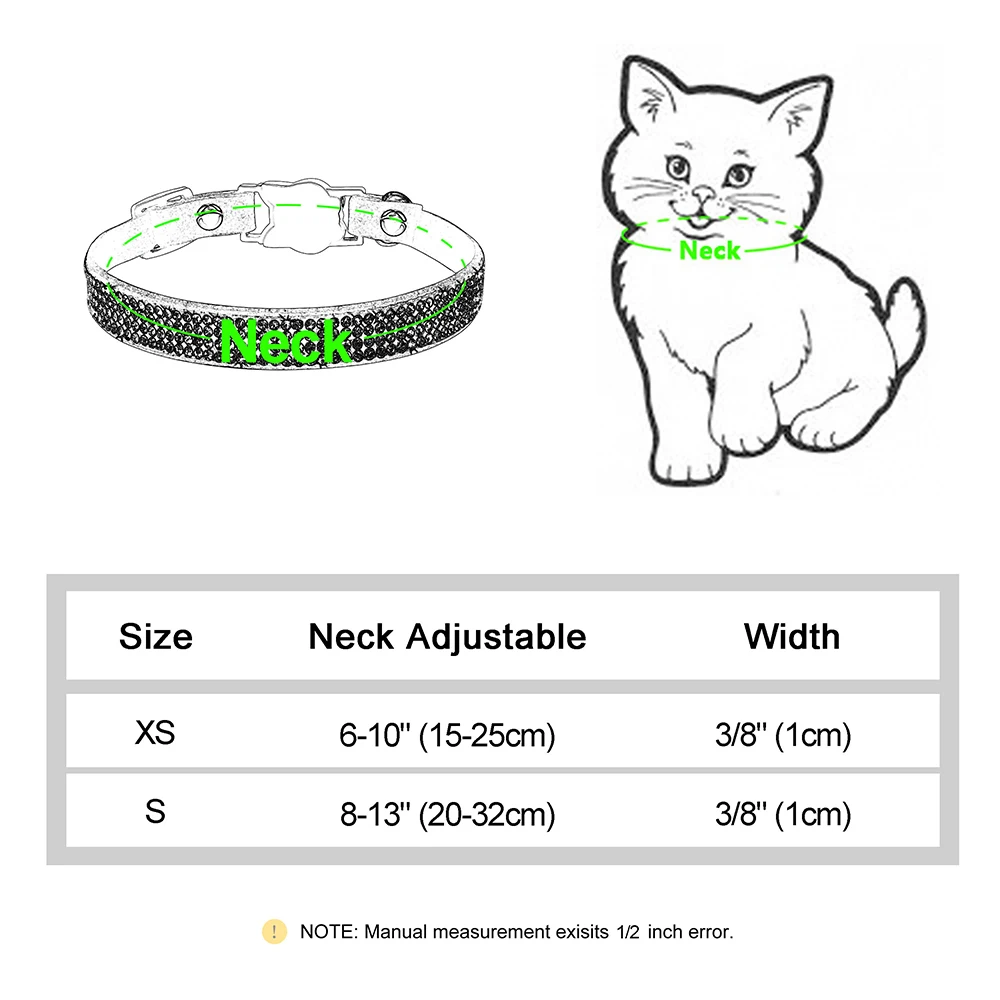 Soft Suede Leather Cat Collar Bling Rhinestone Cats Collars with Bell Safety Breakaway Pet Puppy Necklace Adjustable XS S Pink 6