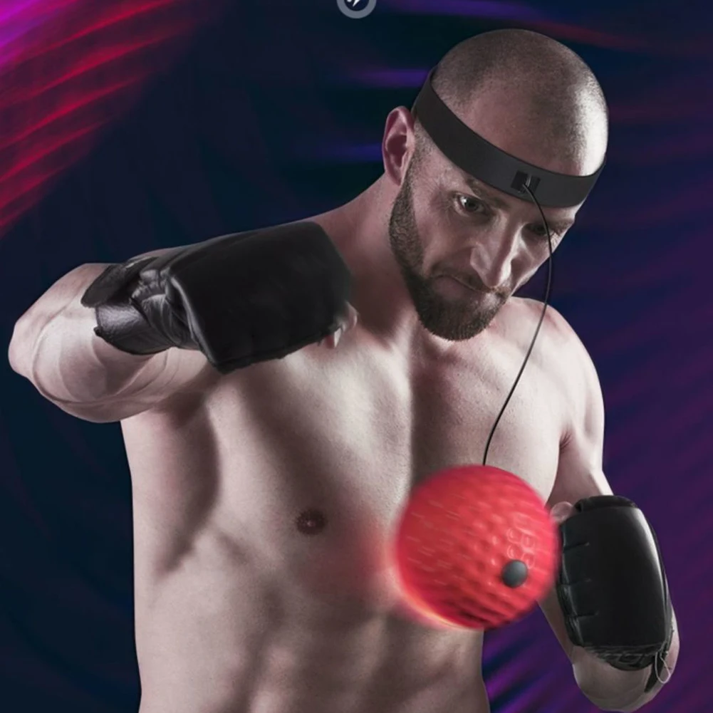 Boxing Reflex Ball with Headband Stress Relief Reflex Ball Set Hand Eye Coordination Training Improve Speed Boxing Equipment