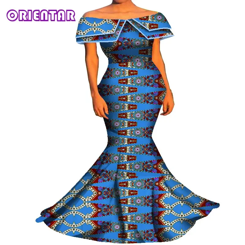 African Dresses For Plus Size Women 4XL One Sleeve Clothing WY8237 