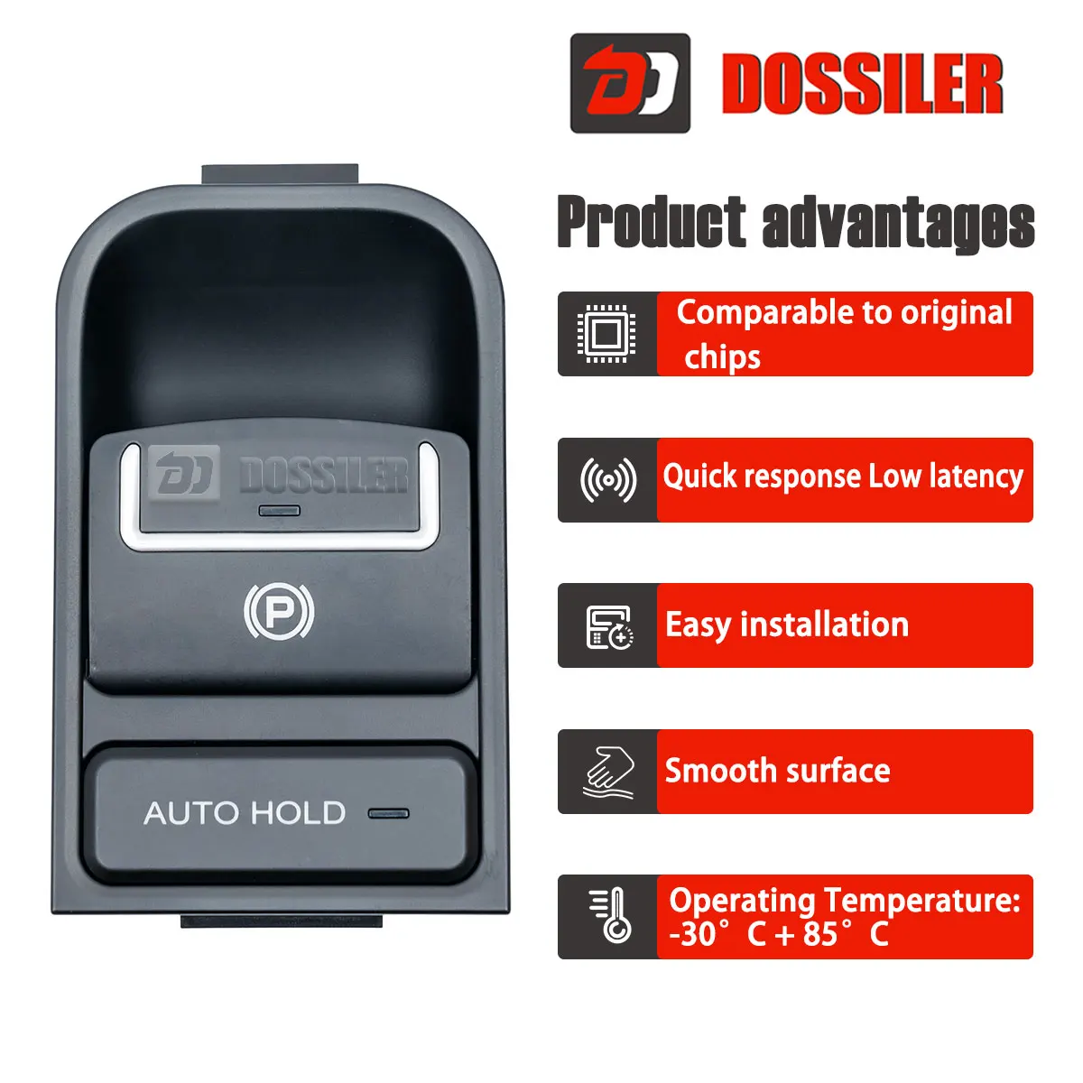 CROSSDESIGN Black Parking Brake Automatic Switch Compatible With VW Tiguan 2008-2015/Fit Seat Alhambra 2011-2015/Fit VW Sharan 2011-2016