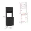 Della 60 Kitchen Pantry with Countertop, Closed & Open Storage Black 2