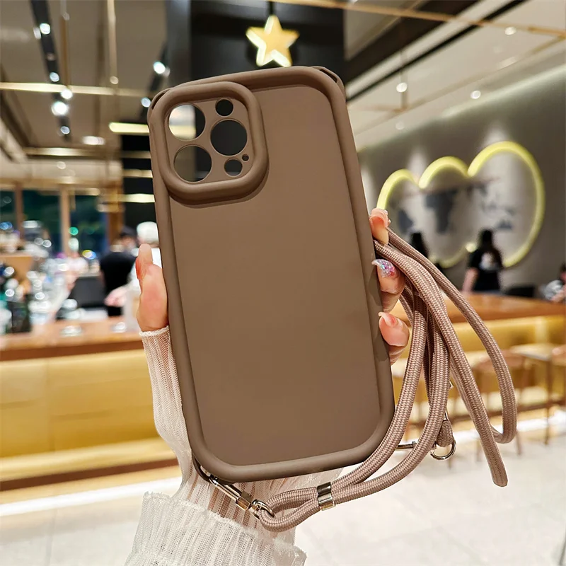 Phone Case With Crossbody Lanyard For Iphone Shockproof Silicone_voghion.com