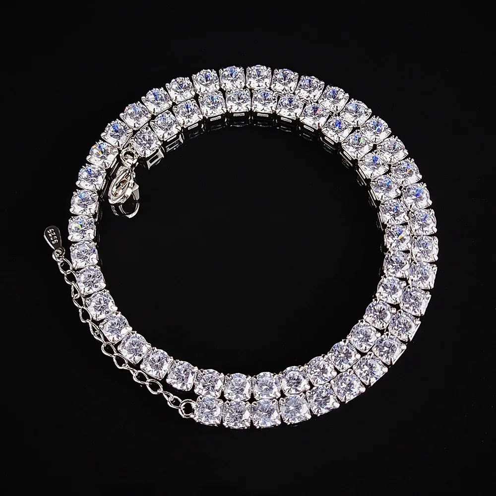 Necklace Pearl Necklace Women's Fine Jewelry Free Shipping Necklace 925 Silver Two-color Plating Process Main Stone Size 5MM