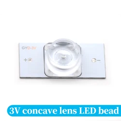 10PCS High-Efficiency LED TV Repair Light Beads with Optical Lens Filter (Square lens(3V))