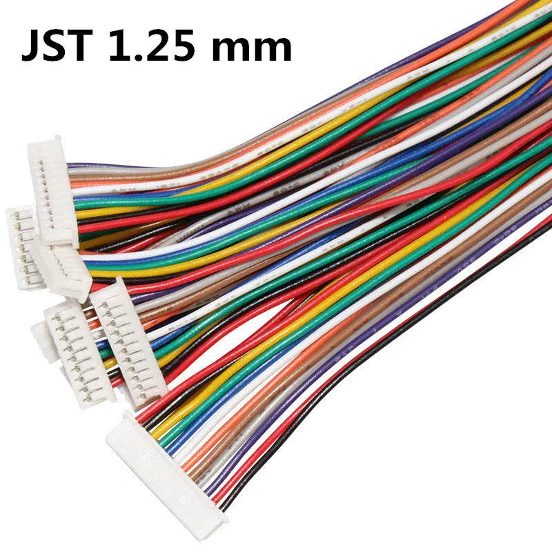 Kit 10 Set Connettori SH1.0, 1.25, ZH1.5, PH2.0, XH2.54 – Spine Femmina+maschio 2-10 Pin, Cavi 10/20/30 Cm, Per Elettronica Fai-da-te