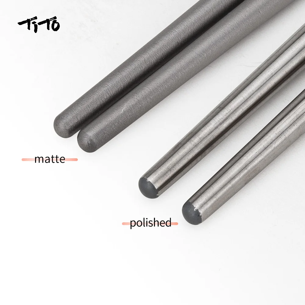 Tito-Titanium Alloy Chopsticks para acampamento ao ar livre, Louça oca para caminhadas, viajando, 6mm, 7mm