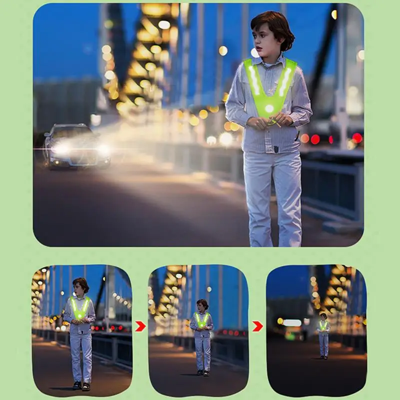 Kids Children Safety Vest High-visibility Yellow Reflective Personal Safety Vest Jacket for Outdoor Sports Cyclying Running reflective safety vest