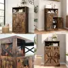 Rustic Kitchen Storage Cabinet with Drawers and Shelves, Dining Room Floor Hutch for Pantry Organization 1
