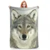 Grey Wolf Blanket Flannel Lightweight Sofa Throw Blankets For Home Bedroom Travel Throws Bedspread Quilt 1