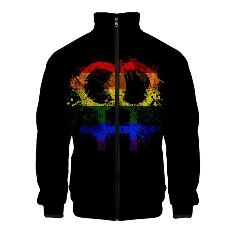 thumbnail image 1 of Chaqueta con cremallera y estampado 3D de arcoíris LGBT para hombre y mujer, sudadera de moda para primavera y otoño, tops cómodos, abrigo de calle, ropa para hombre, 1 of 5