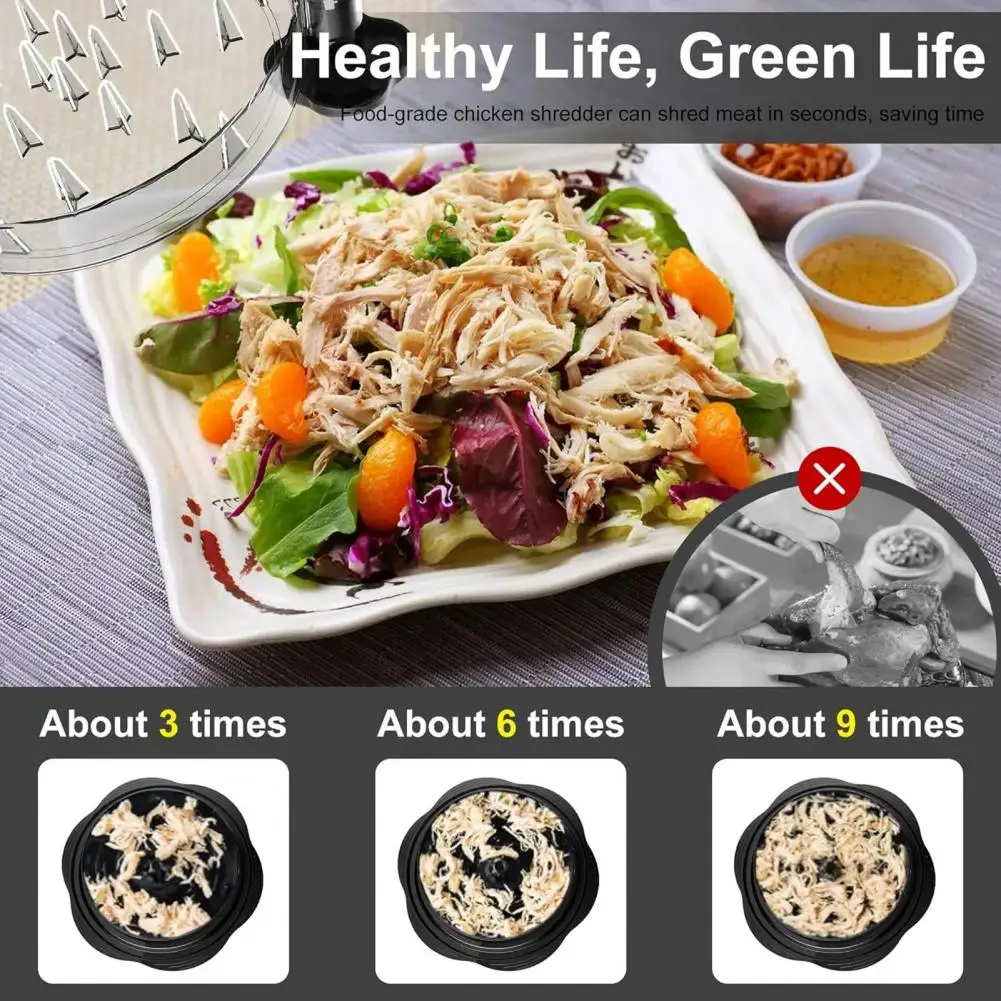 Chicken Shredder Tool Time-saving Food Chopper Ergonomic Handle Chicken Shredder with Visible Lid Meat for Pork for Kitchen