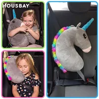 Baby Kid Travel Unicorn Pillow Children Head Neck Support Protect Car Seat Belt Pillow Shoulder Safety Strap Cute Animal Cushion 1