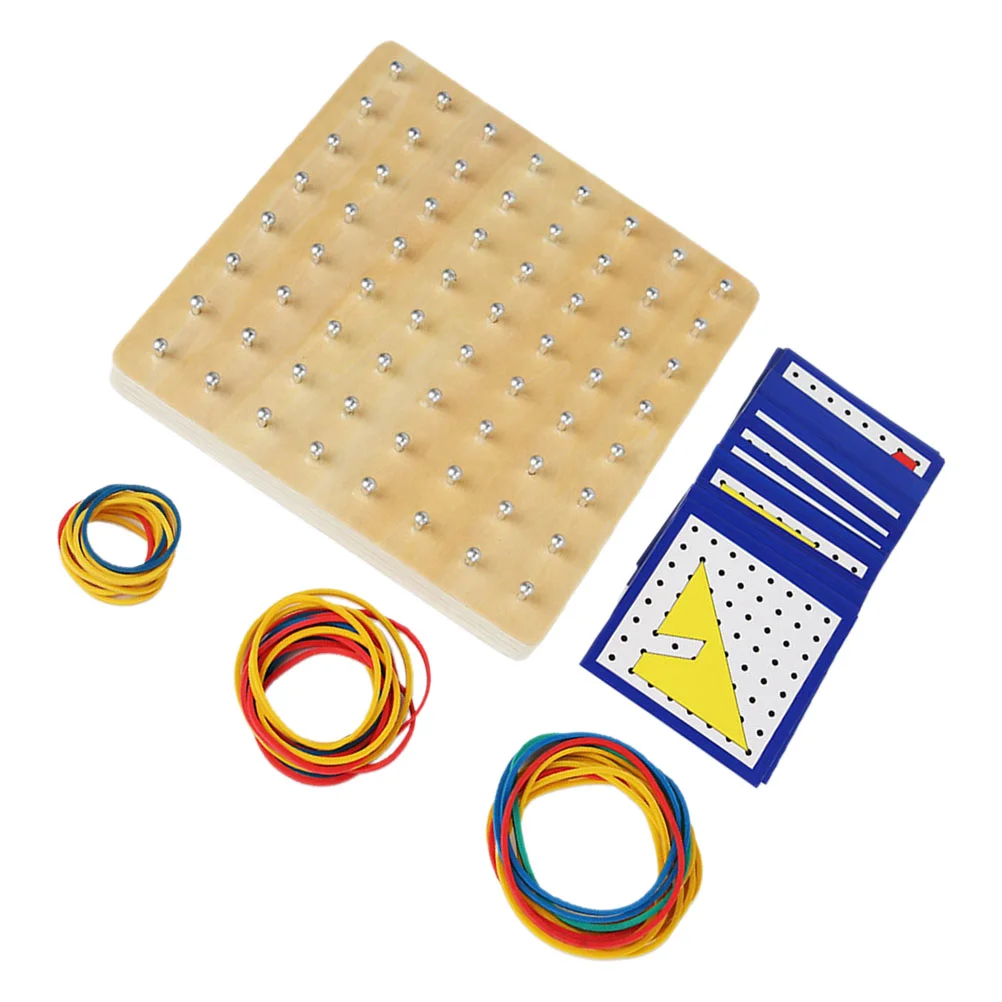 

Geometric Shapes Toddler Geoboard Gift Mathematical Education Toy Plaything Peg Kids Wooden Nail Plate Educational