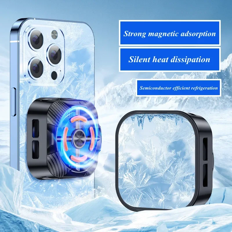 

X79 Mobile Phone Magnetic Semiconductor Refrigeration Radiator for PUBG Game Cooler for IPhone Samsung Xiaomi Huawei Cooling Fan
