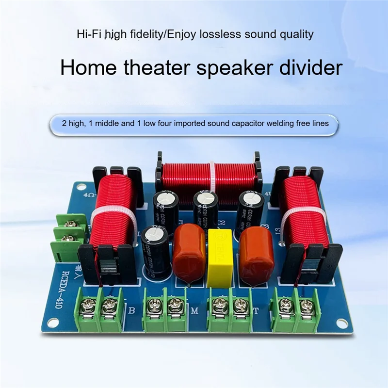 200W Speaker Crossover Double Treble+Midrange+Bass 4 Way Speaker Audio Frequency Divider Home Theater Divider