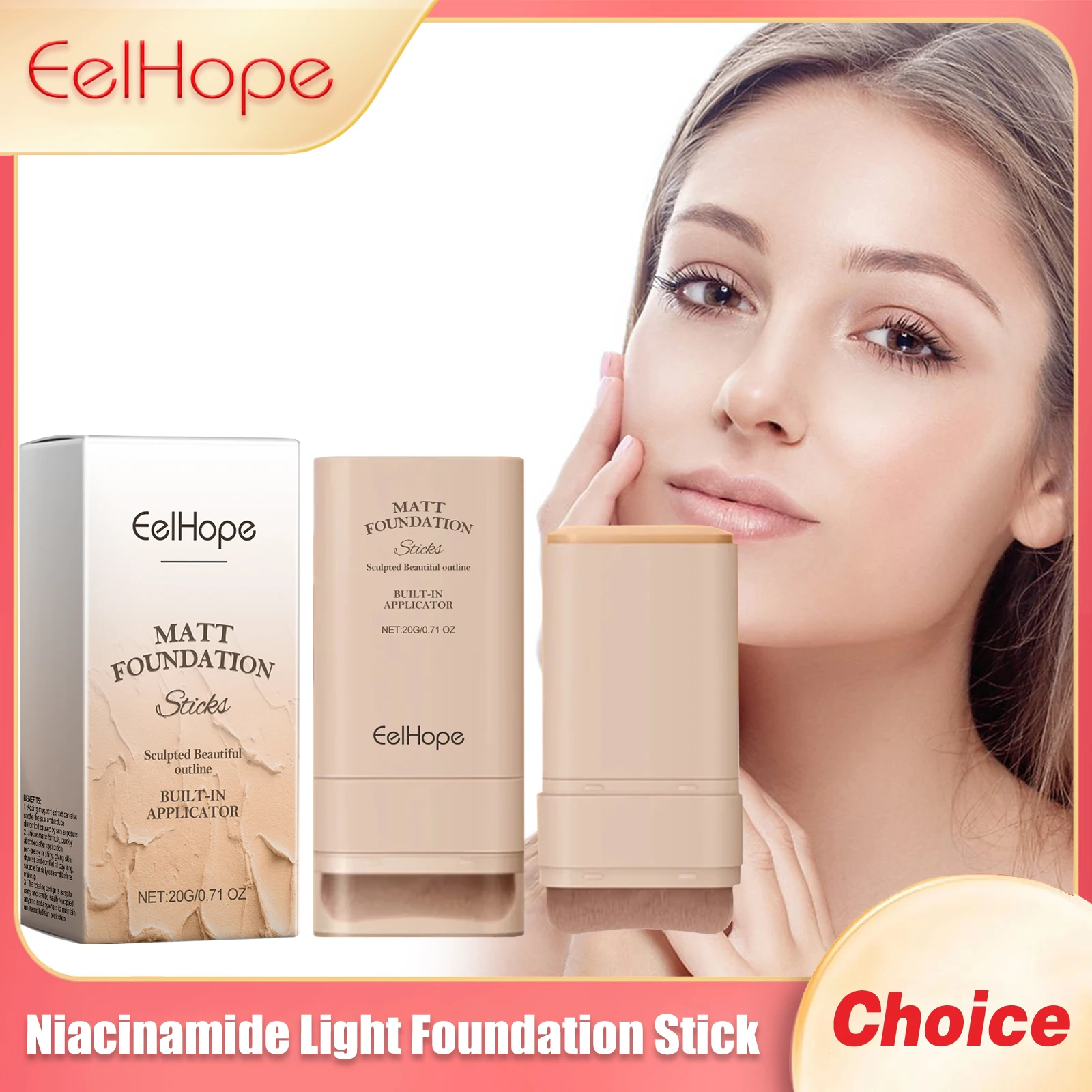Niacinamide Face Light Foundation Stick Long Lasting Dark Circle Corrector Oil Control Full Cover Contour Facial Concealer Cream