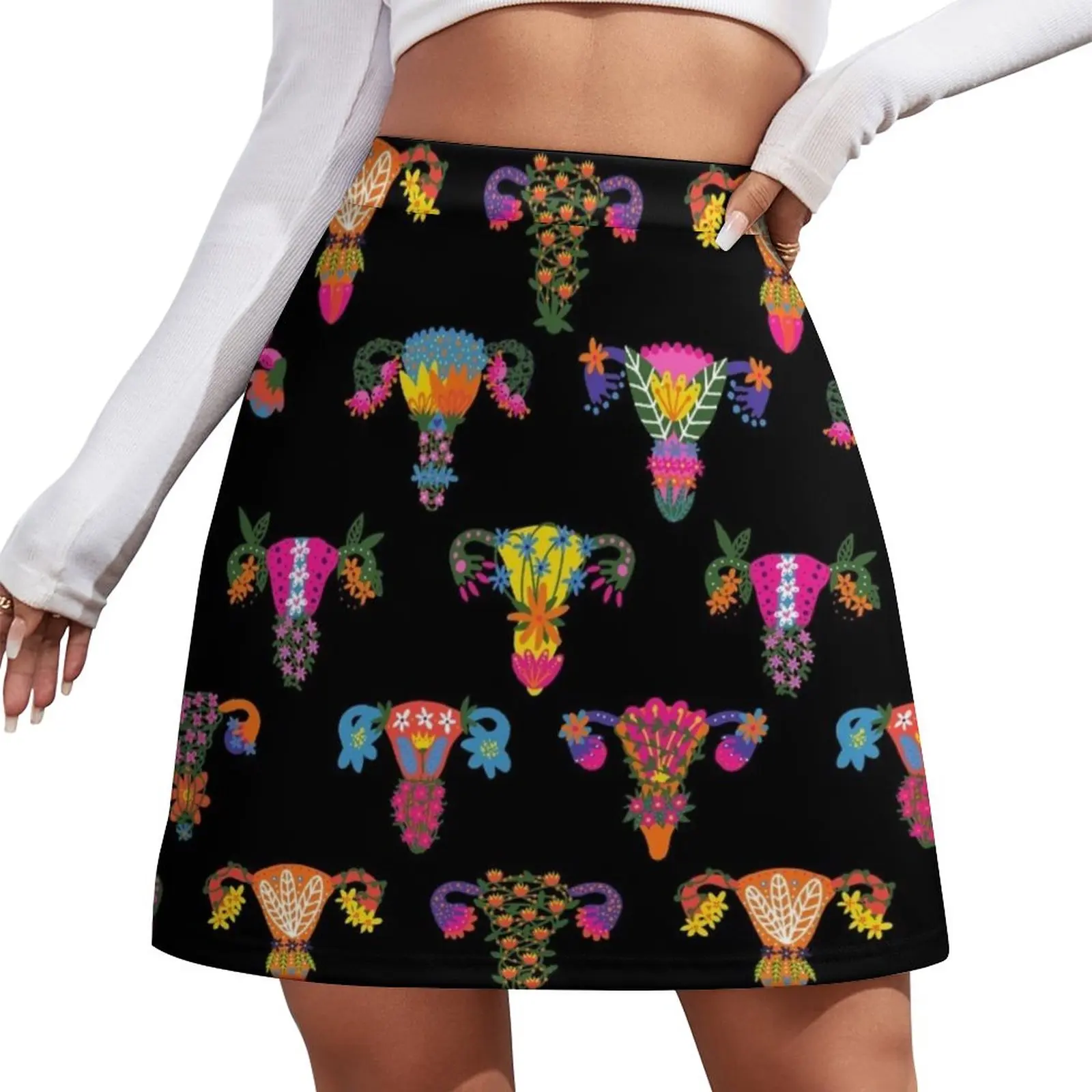 Uterus and ovaries Pattern Galore Mini Skirt women's summer dress 2023 korean skirt oud galore