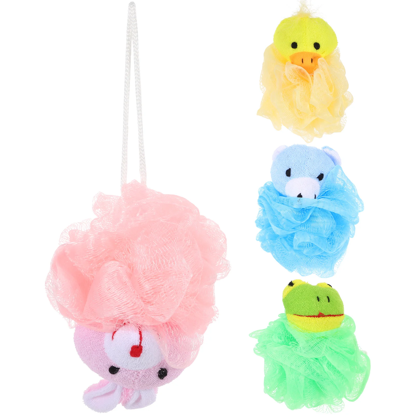 

4 Pcs Bath Towel Flower Shower Supply Bathing Ball Body Scrub Kids Cleaning Baby Child