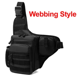 Men's Outdoor Tactical Chest Pouch - Versatile Crossbody Bag for Camping, Hiking, and Travel Adventures (Black W)
