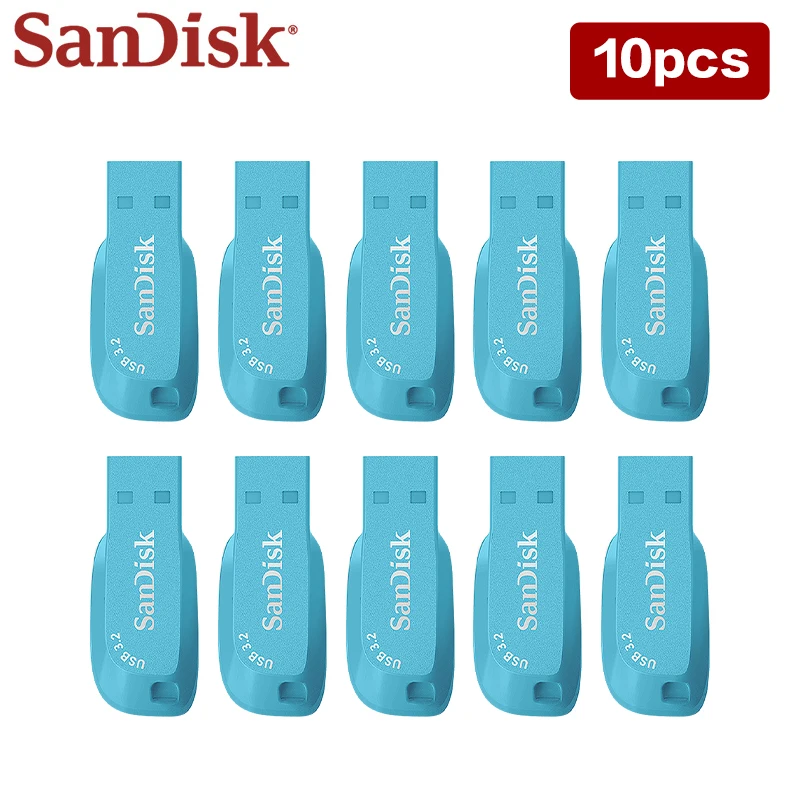 

SanDisk CZ410 USB Pen Drive Flash Memory Stick 32GB 64GB 128GB Wholesale Blue USB 3.2 Gen1 High Speed 100MB/s Pendrive for PC