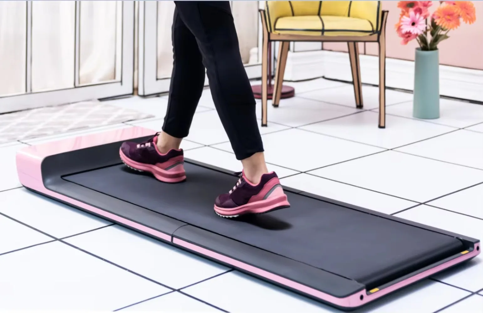 Running Machine,Easy Moving Mini , Fitness Equipment Walking Treadmill with Smart App,Suitable for Home and Gym