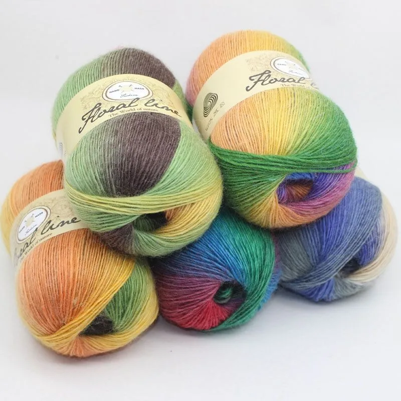 

100g/Ball Cashmere Soft Mink Velvet Wool Gradient Color Transition Yarn For Hand Knitting Scarves Cap Clothes Soft Touch