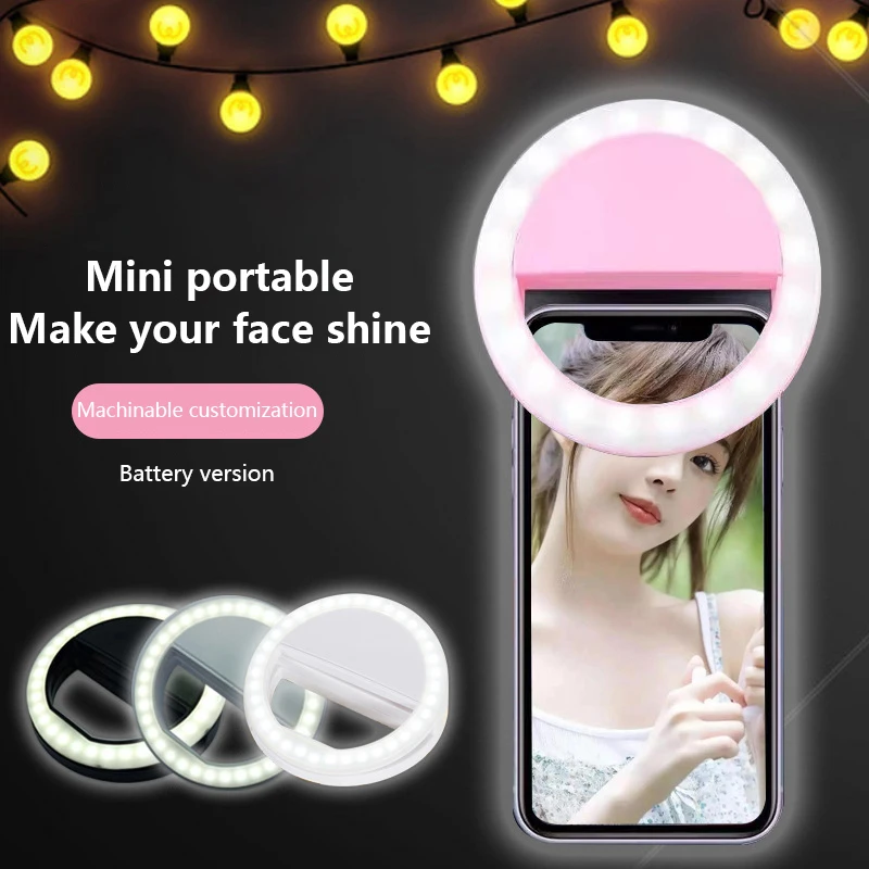 

1PC LED Selfie Ring Light Fill Light MobilePhone Flashes Lens Luminous Lamps Clip Rings Light Video Photograph For Live Makeup