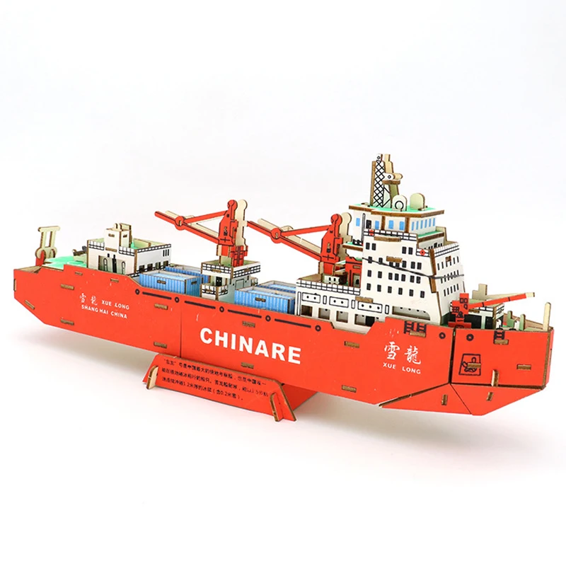 HVELONG 3D Wooden Puzzle Gifts For Adults Boat Ship Model Cruise Jigsaw Children Kids Toys Car Building Kits Home Decoration 4