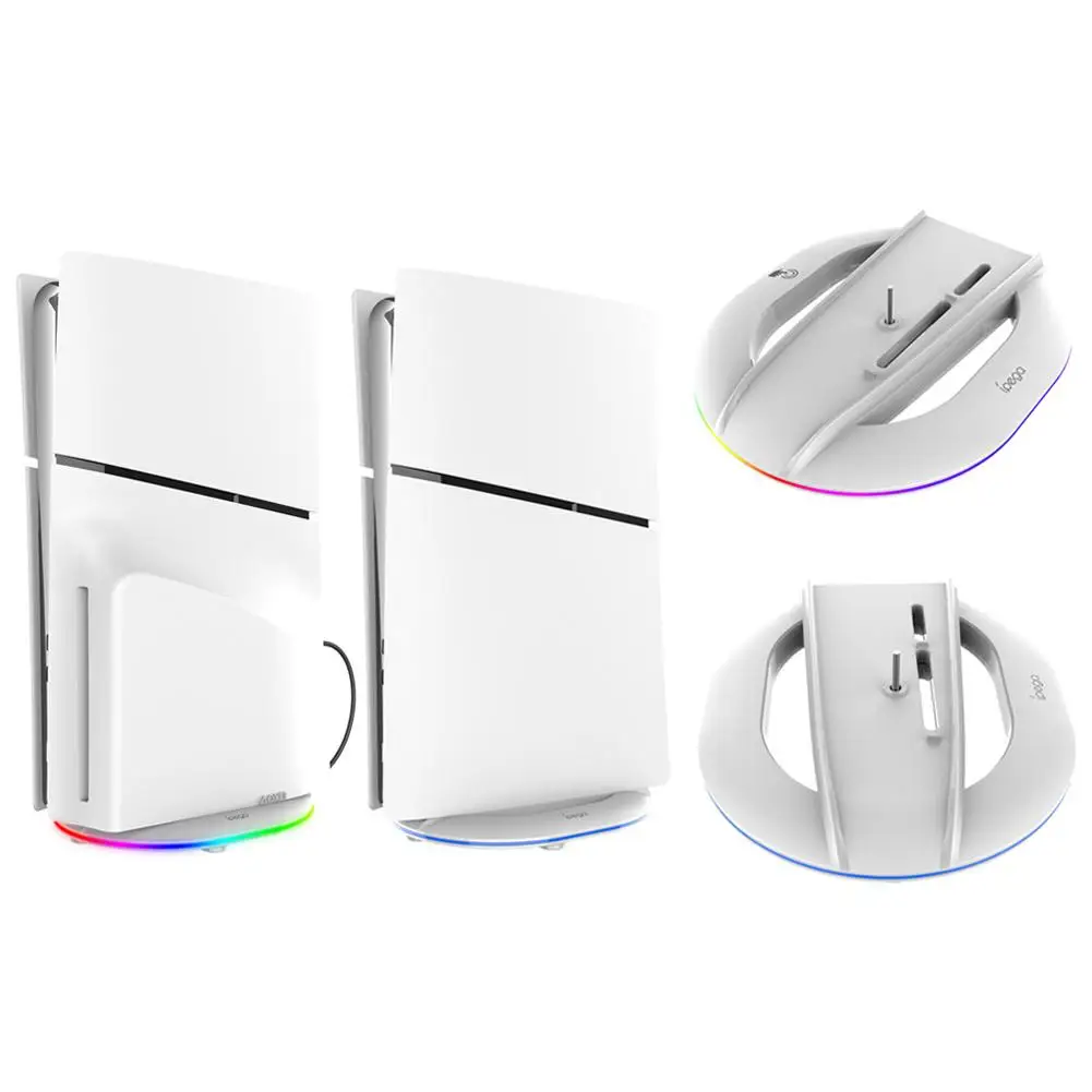 

Vertical Stand for PS5 Slim Console Disc and Digital Edition Anti-Slip Holder Base With/Without RGB Light for Playstation 5 U1L1