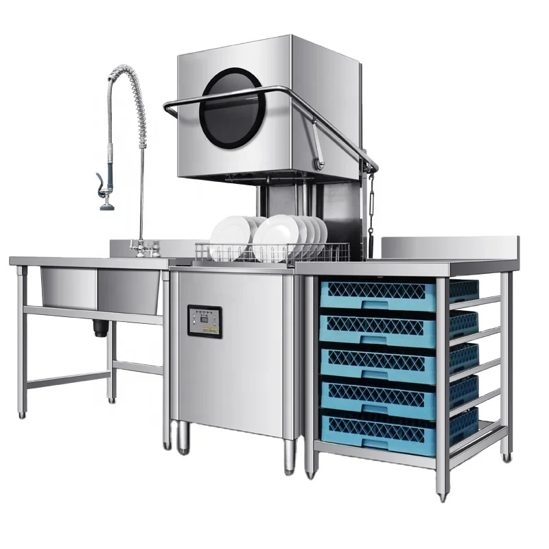 Catering Hotel Restaurant Kitchen Automatic Commercial Dishwashers China Electric Hood Type Dishwasher Machine Manufacturer