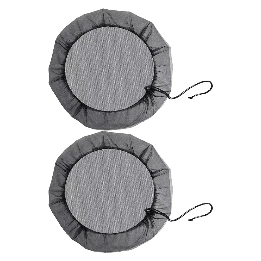 

2 Pcs Trash Can Lids Rain Barrel Grill Buckets Cover Rainproof Netting Screen Water Outdoor Grille