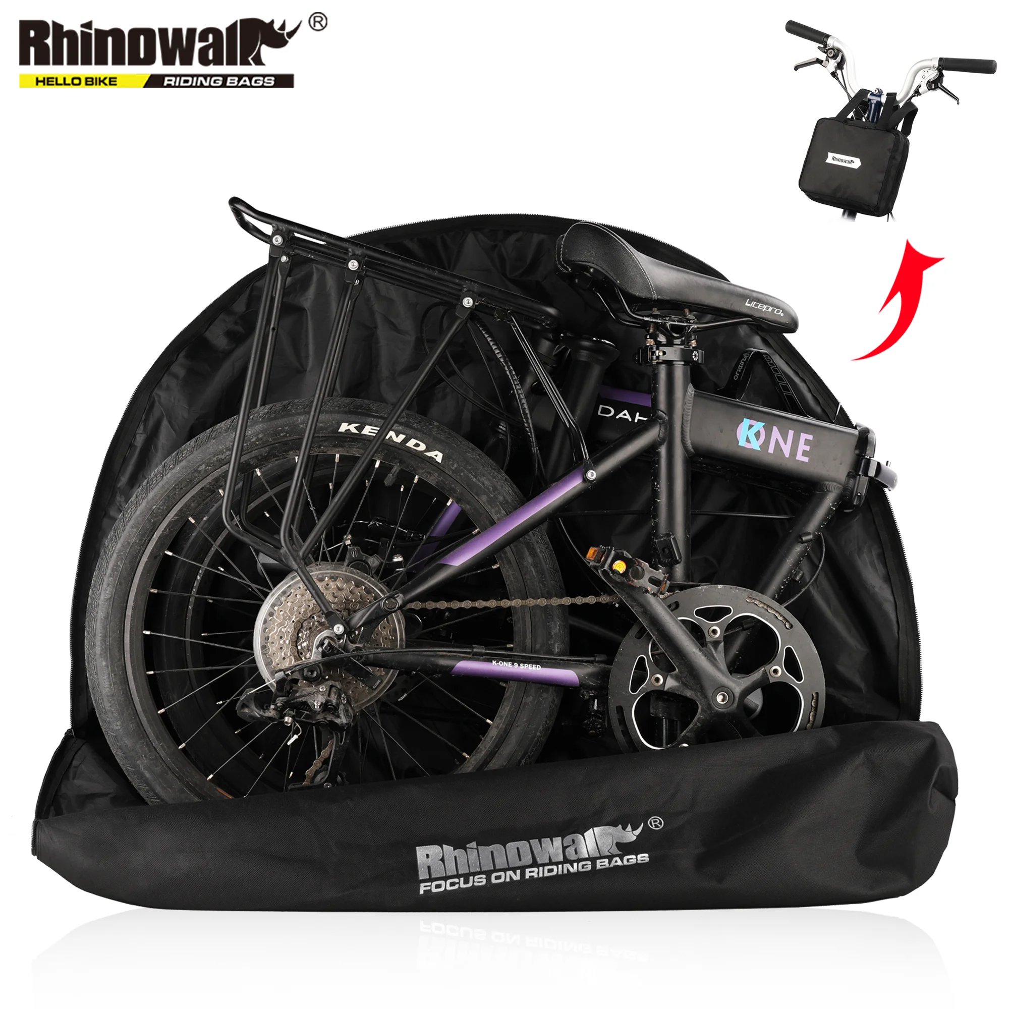 

Rhinowalk 14"-20" Folding Bike Carry Bag Foldable Bike Storage Bag Cover Portable Fold Bicycle Carrying Bag For Brompton 3Sixty