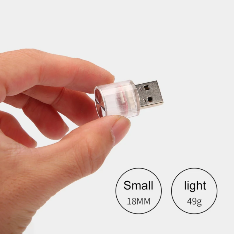 Mini USB LED Car Ambient Night Light Lamp