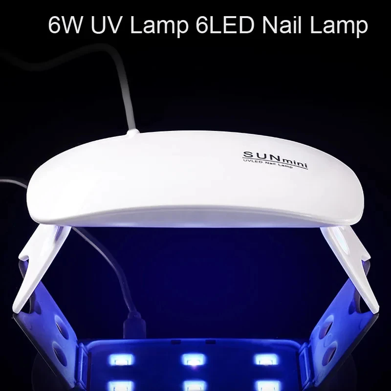 

6W Mini LED Nail Dryer Curing Lamp Pink/White USB Charge Mini UV Lamp for Acrylic Nails 45s/60s Timer Portable Mini Nail Lamp 6