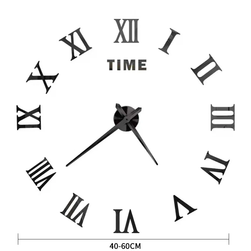 3D Roman Numeral Acrylic Mirror Wall Clock Sticker DIY Quartz Clocks Watch Home Decoration Living Room Stickers wall clock wall clock sticker