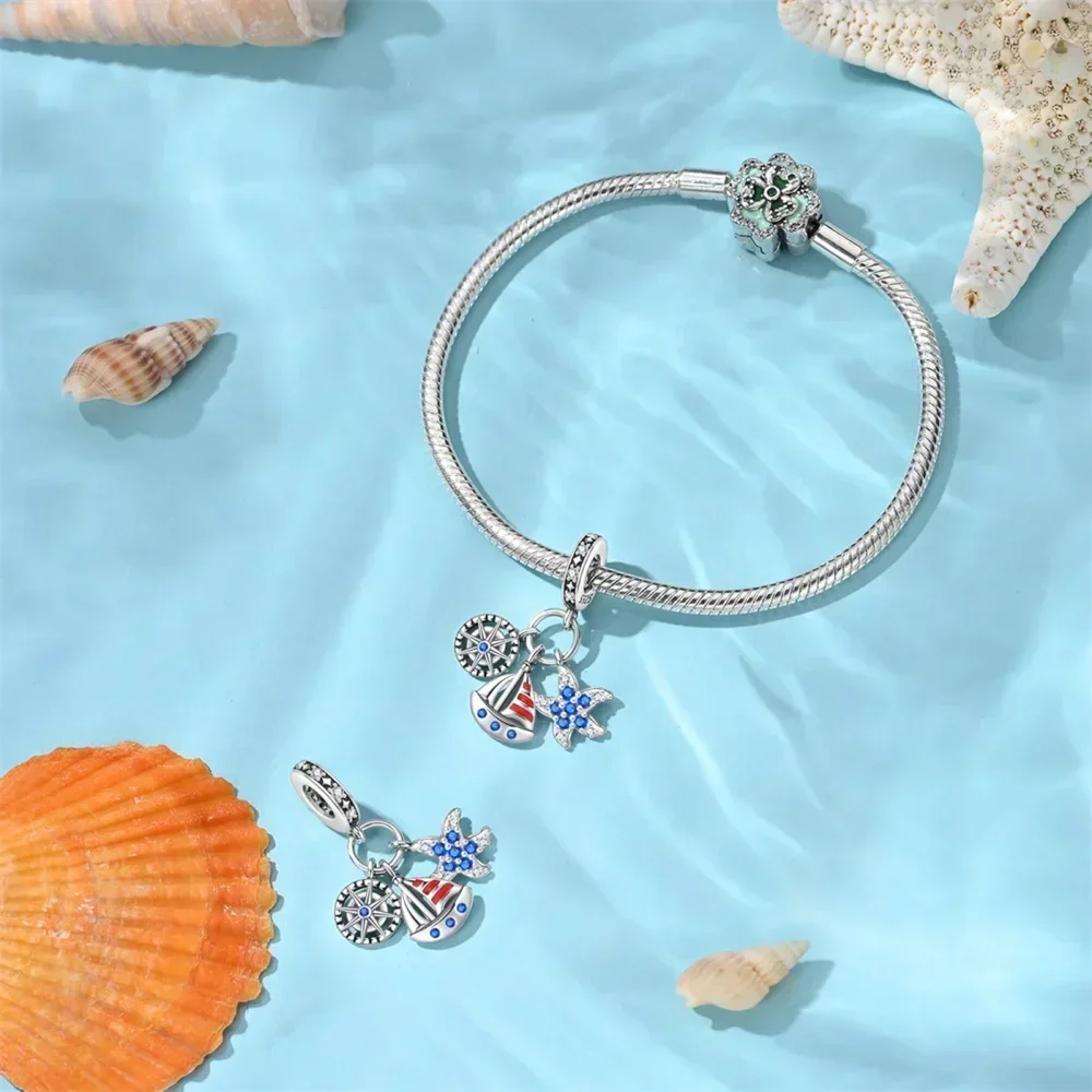 Ocean Blue Silver Charm 4