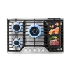 Efficient 30" Gas Cooktop 5 Sealed Burners Italian SABAF Design 304 Stainless Steel Knob Control Dual-Use Grill Pan Safety 1