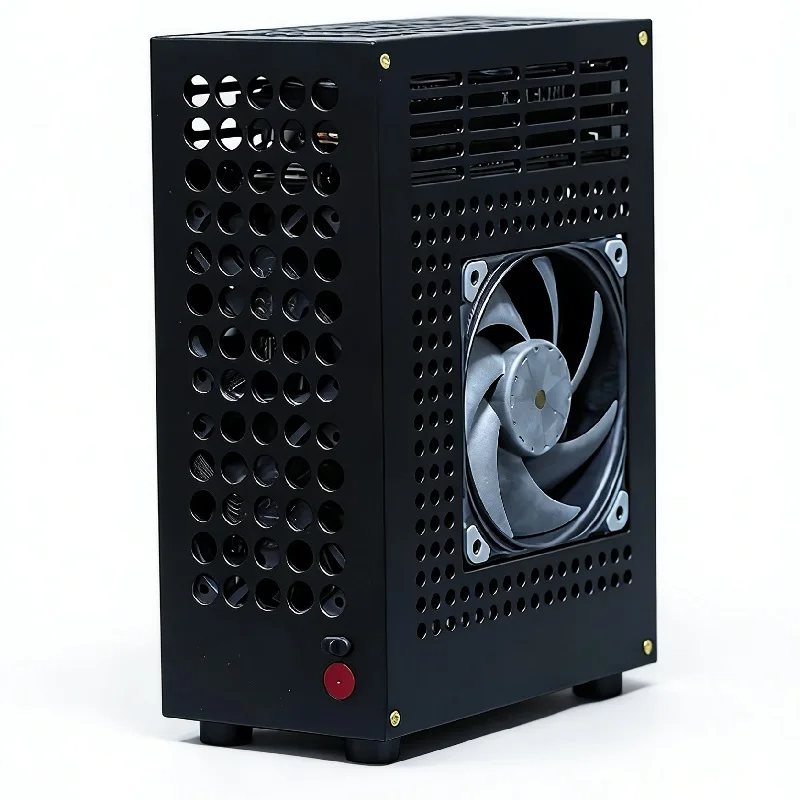 Bug-b1 하프하이트 GPU 카드 미니 ITX 섀시 알루미늄 합금, 1U 파워 서플라이 및 4050/4060mm 하프하이트 그래픽 카드 지원