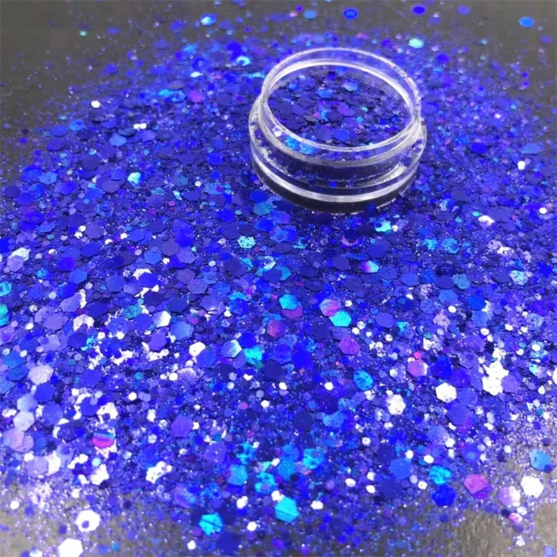 24 Colors Iridescent Nail Art Glitter Sequins Set Net-5g Holographic Colorful Sparkly Hexagon Flakes's Bottled Nail Sequins nail glitter nail decoration nail decorations nail flakes