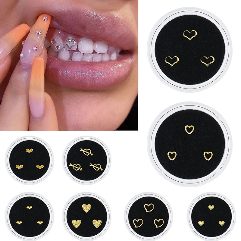 3pcs Teeth Gems Tooth Jewelry Ornaments with Box Fashion Teeth Gems Beauty Diamond Dental Crystal Teeth Jewelry Gem Decoration