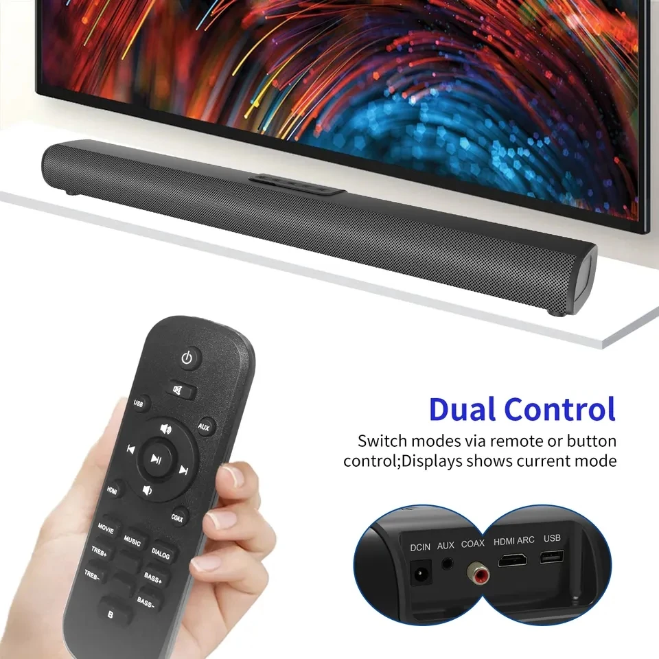 Enceinte Bluetooth pour Home cinéma, haut-parleur mural sans fil, caisson  de basses avec télécommande, prise AUX, USB, HDMI, Fiber coaxiale, 70W -  AliExpress