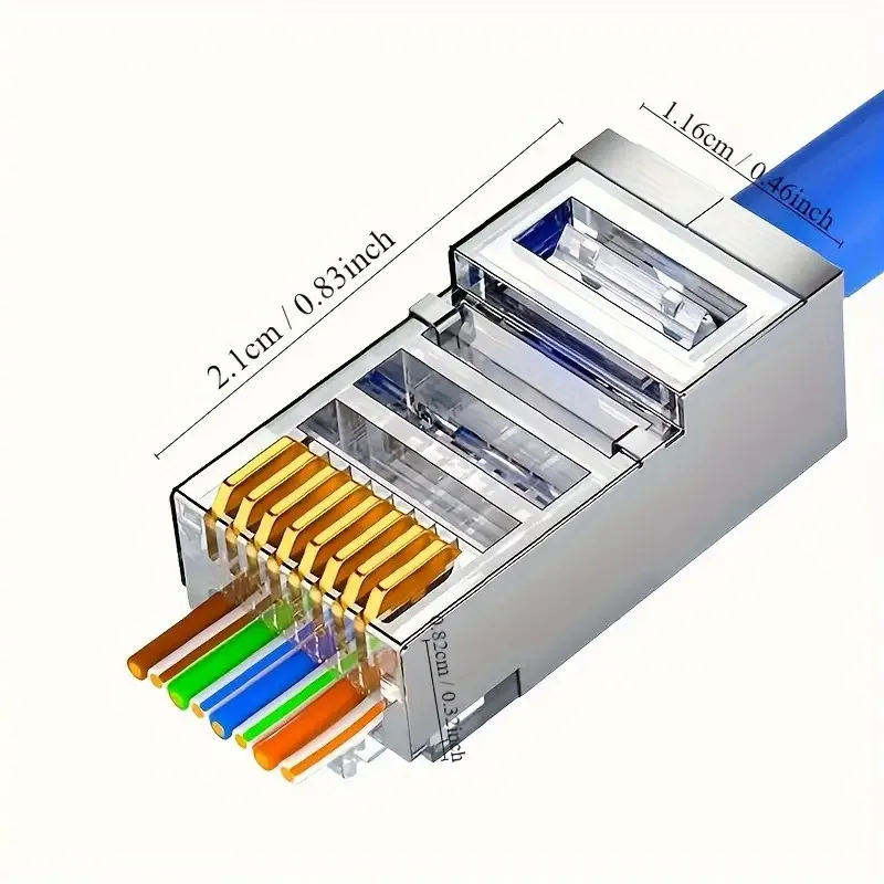 8-Pin RJ45 Cat6 Ethernet Patch Panel, Crimped Connectors, Unshielded Network Cable,Male to Male Interface, Network Connectivity
