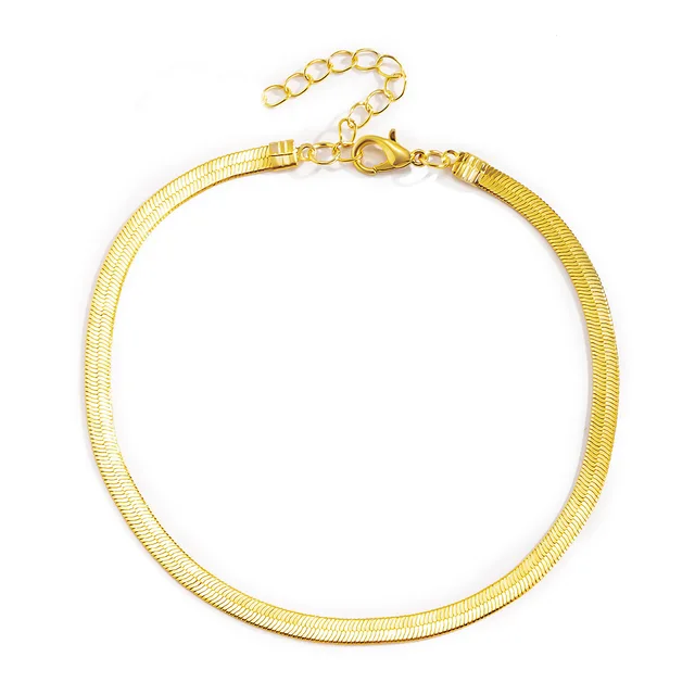 HIPEE tendance acier inoxydable plat serpent os chaîne Bracelet pour femmes hommes 2/3/4/5MM largeur serpent chaîne bracelets bijoux cadeaux de fête