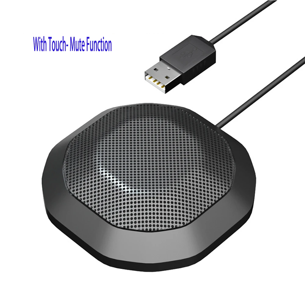 

Portable 3.5mm Plug Conference Microphone 360° Omnidirectional Condenser PC Mic Plug & Play Small Microphone for PC Laptop